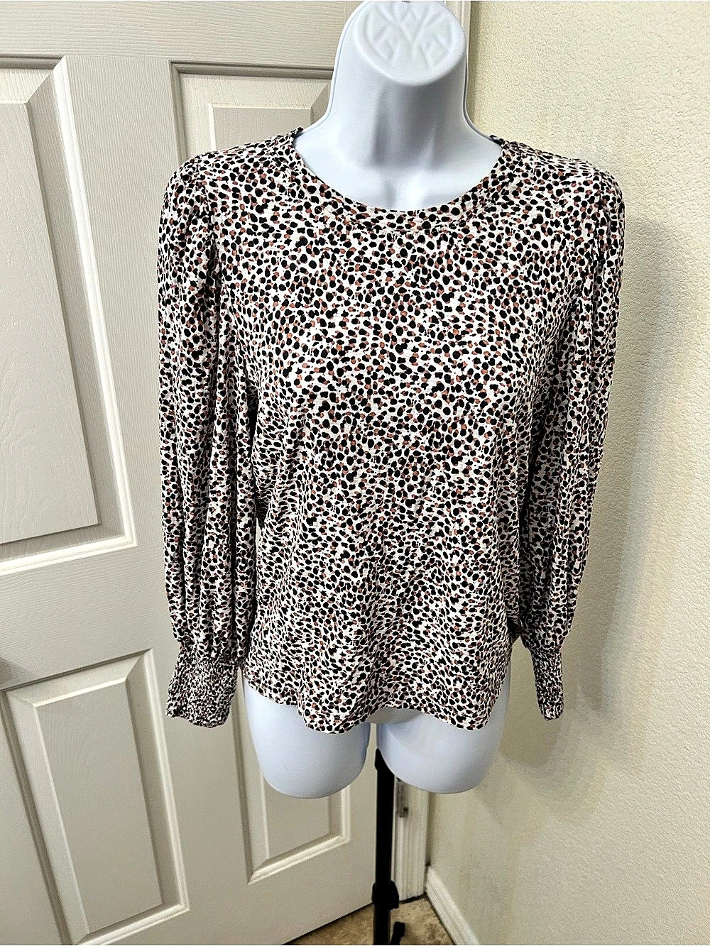 Nation LTD Logan Animal Print Cotton Blouse Size Medium Like New